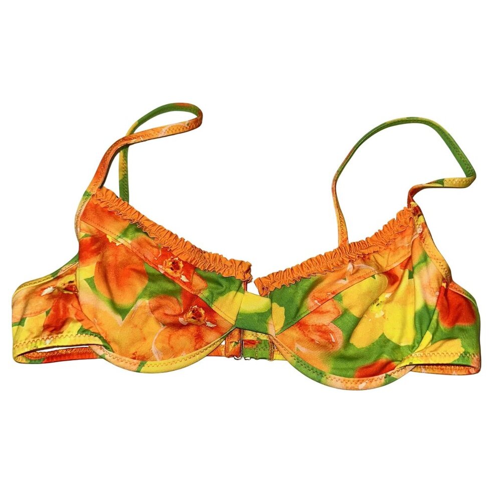 NWOT Heavy Manners Ruffled Up Underwire Bikini Top Women's X-Small XS
